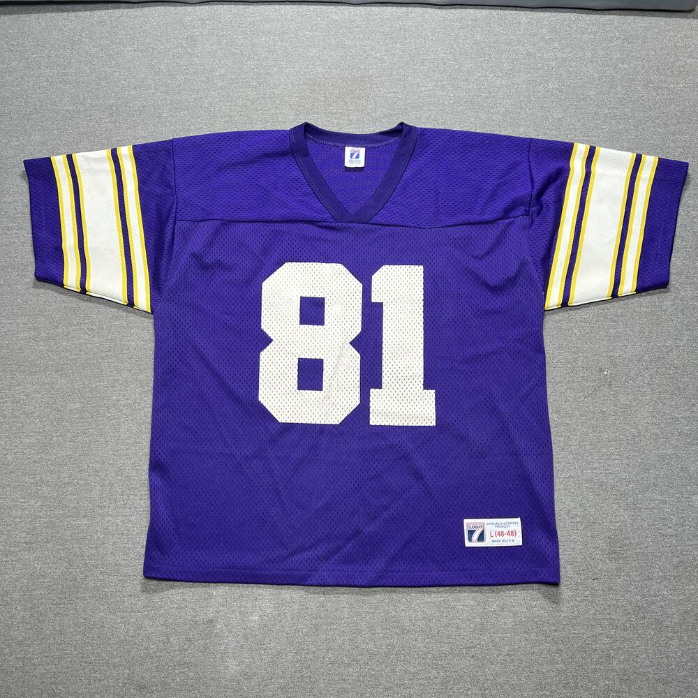 Vintage Minnesota Vikings Jersey Mens Large Purple 81 Anthony Carter Logo 7 80s